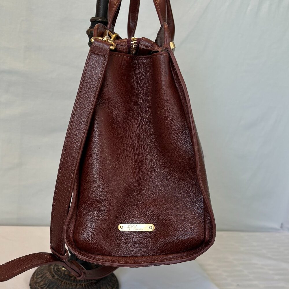 GiGI New York brown leather satchel purse with crossbody strap - Picture 3 of 14